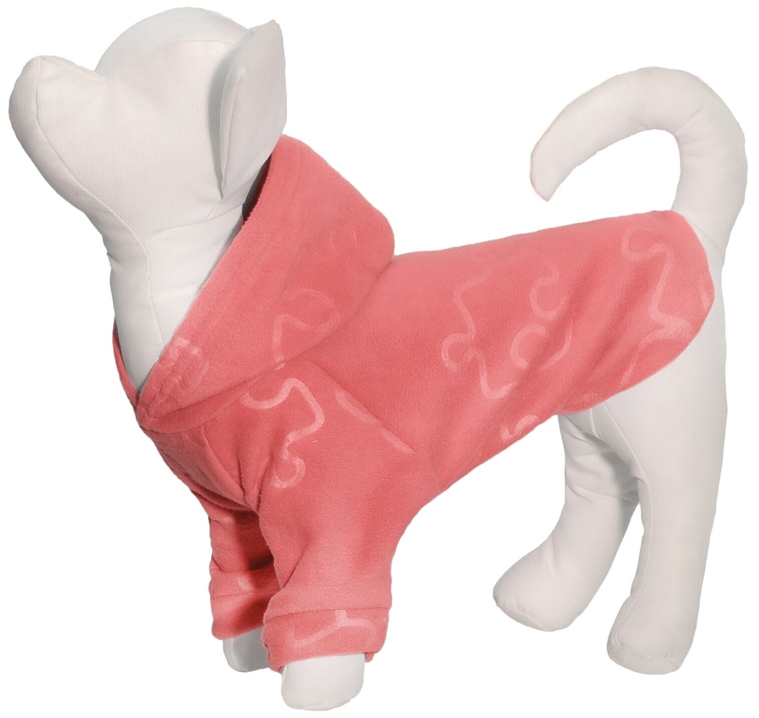 Yami-Yami толстовка для собак из флиса Пазлы, розовая, размер M, длина спины 27 см