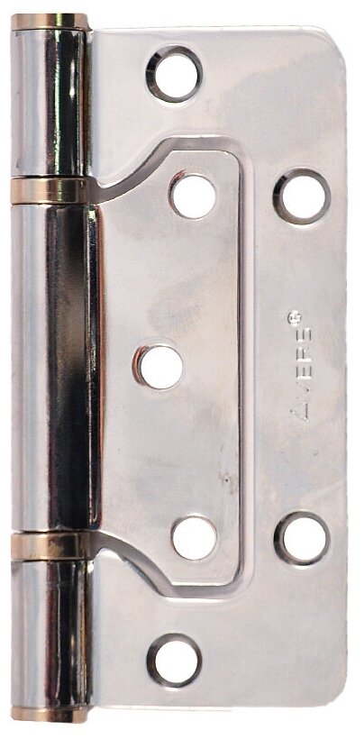 Петля накладная для деревянных дверей, с 2 подшипниками, без врезки, Avers, 100х75х2.5 мм, B2-CR, хром