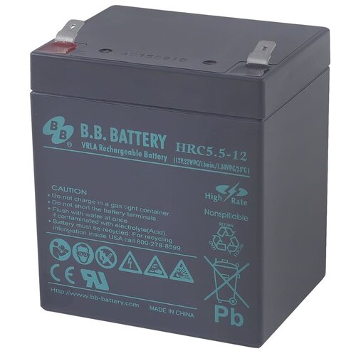 Аккумуляторная батарея B.B.Battery (HRC 5.5-12) свинцово кислотный аккумулятор alpha battery fb 4 5 12 12 в 4 5 ач 2 штуки