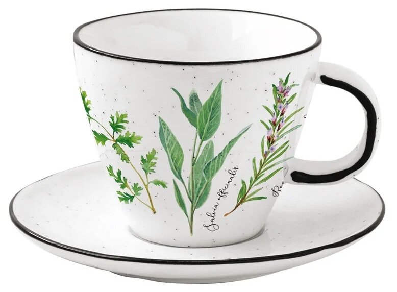 Чашка с блюдцем Herbarium в подарочной упаковке (Easy Life)