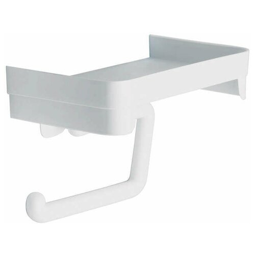 Держатель для туалетной бумаги с полочкой Белый