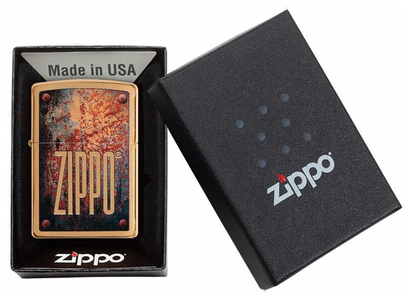 Зажигалка ZIPPO 29879 Rusty Plate Design - фотография № 3