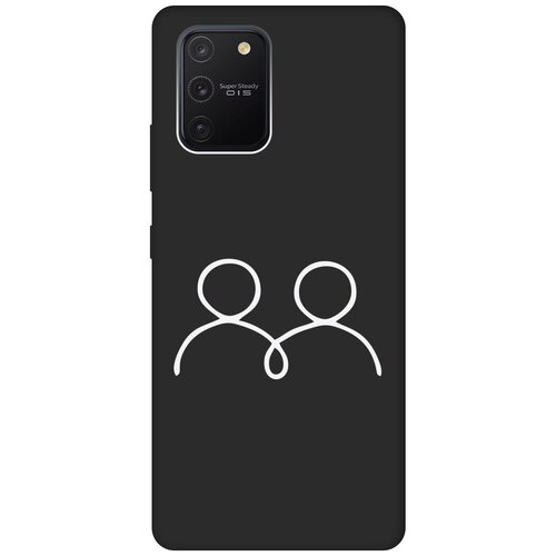 Матовый Soft Touch силиконовый чехол на Samsung Galaxy S10 Lite, Самсунг С10 Лайт с 3D принтом Couple Lines W черный матовый soft touch силиконовый чехол на samsung galaxy s10 самсунг с10 с 3d принтом couple lines w черный