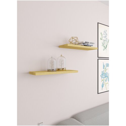 Полка настенная навесная ( подвесная) деревянная для книг и цветов в комнату кухню детскую