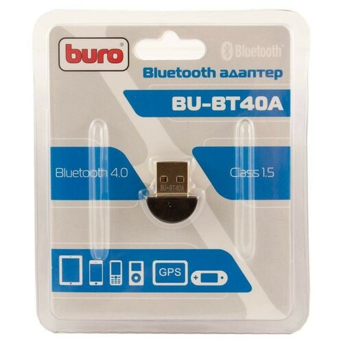 Адаптер USB Buro BU-BT40A Bluetooth 4.0+EDR class 1.5 20м черный адаптер конвертер can bus с usb кабелем и поддержкой xp win7 win8 win10