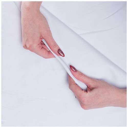 Ткань сатин Премиум белый без рисунка (174-9)