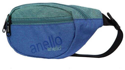 Сумка  поясная Anello, зеленый, голубой