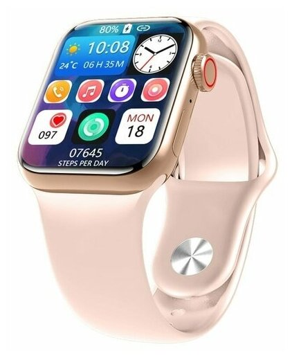 m7 plus smart watch с полным экраном розовый