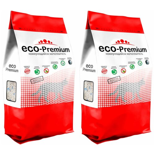 ECO-PREMIUM BLUE наполнитель древесный комкующийся для туалета кошек без запаха синий (7,6 + 7,6 кг)