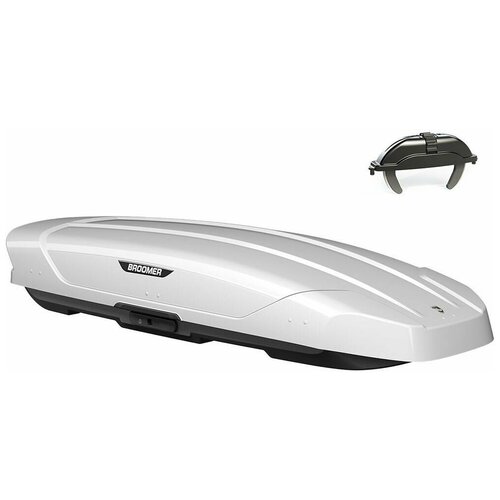 Бокс на крышу Broomer Venture XL, 500 л, 213x89x42, белый глянец , крабы, арт: BR.03.136.04