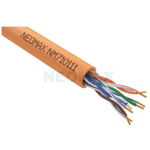 Кабель NEOMAX [NM710032] U/UTP cat.5e 4x2x0.52, 24 AWG, медь, внешний, PE, 305м, черный