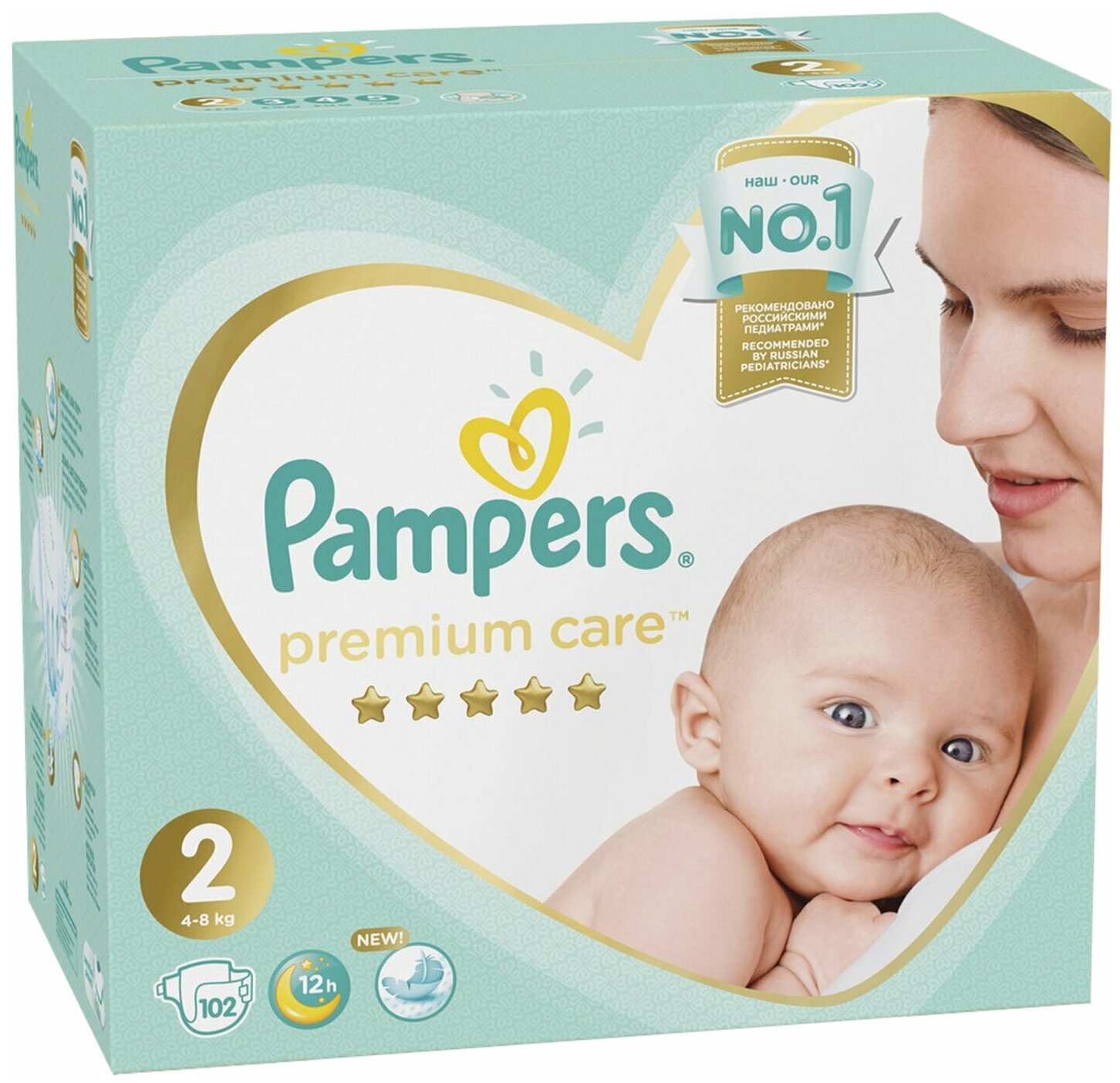 Подгузники Pampers Premium Care Размер 2, 102 шт.