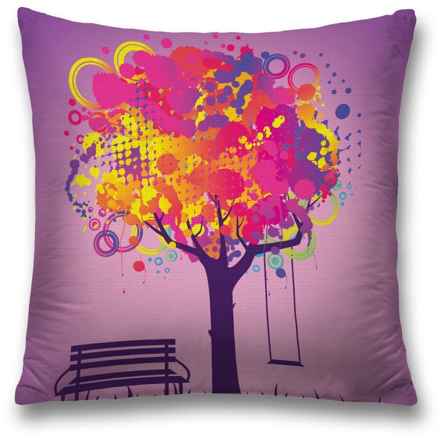 Наволочка декоративная на молнии, чехол на подушку JoyArty "Взрыв красок на дереве" 45х45 см