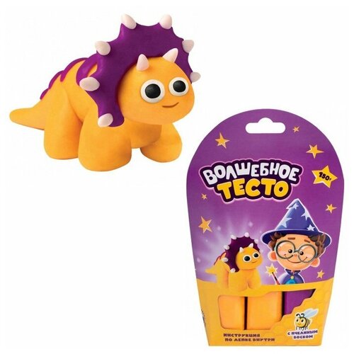 Набор для творчества Тесто для лепки Волшебное тесто 150 гр. Динозавр желтый VT011