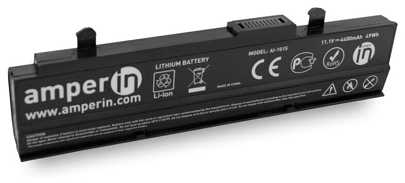 Аккумуляторная батарея Amperin для ноутбука Asus EEE 1015 11.1V 4400mAh (49Wh) AI-1015 черная