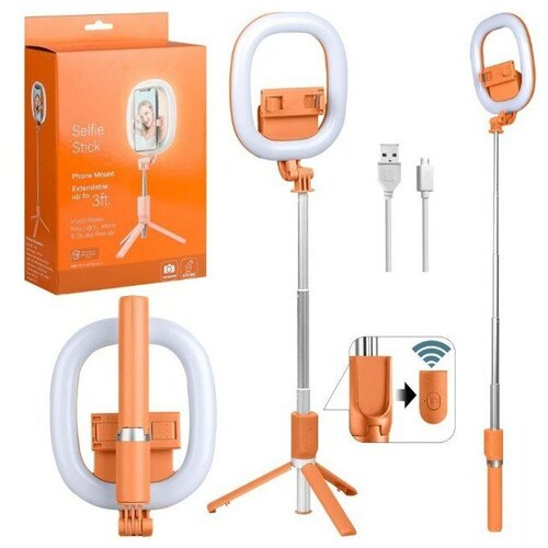 Кольцевая лампа для макияжа R10 селфи кольцо на подставке светодиодная лампа с держателем для телефона оранжевый 103400₽