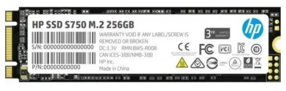 SSD диск HP S750, 256 Gb, M.2 2280, SATA (16L55AA#ABB)