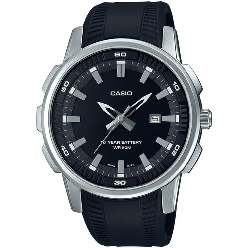 Наручные часы CASIO Collection MTP-E195-1A, черный, серебряный