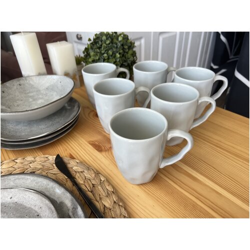 Набор кружек 370 мл (6 штук), цвет серый