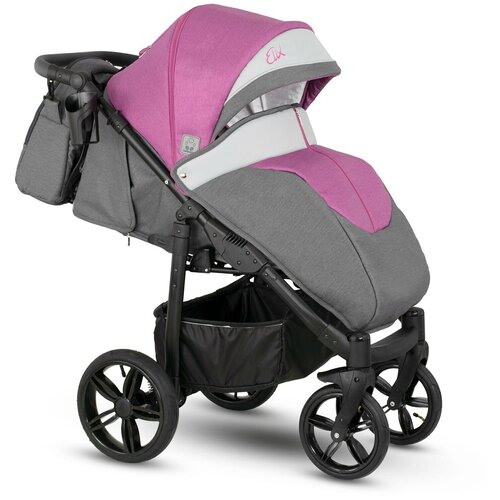 Коляска прогулочная Camarelo Elix Фуксия меланж-Серая экокожа