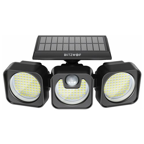 Настенный уличный светильник BlitzWolf BW-OLT7 218 LEDs 3 Heads Solar Sensor Wall Light Black 2565₽