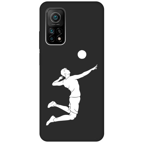 Матовый чехол Volleyball W для Xiaomi Mi 10T / 10T Pro / Сяоми Ми 10Т / Ми 10Т Про с 3D эффектом черный матовый чехол hockey w для xiaomi mi 10t 10t pro сяоми ми 10т ми 10т про с 3d эффектом черный