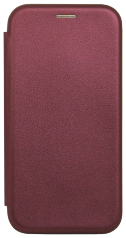 Чехол книжка боковая с подставкой из гладкой кожи с магнитом iPhone 12 Pro Max Бордовый