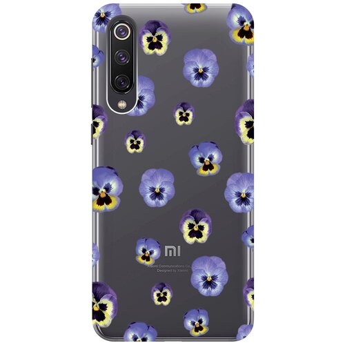 Силиконовый чехол с принтом Pansies для Xiaomi Mi 9 SE / Сяоми Ми 9 СЕ силиконовый чехол на xiaomi mi 9 se сяоми ми 9 се с принтом разноцветные бруски