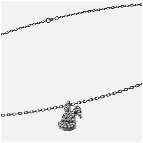 Колье Hotchkis Jewelry, серебро, 925 проба, фианит, длина 40 см., черный