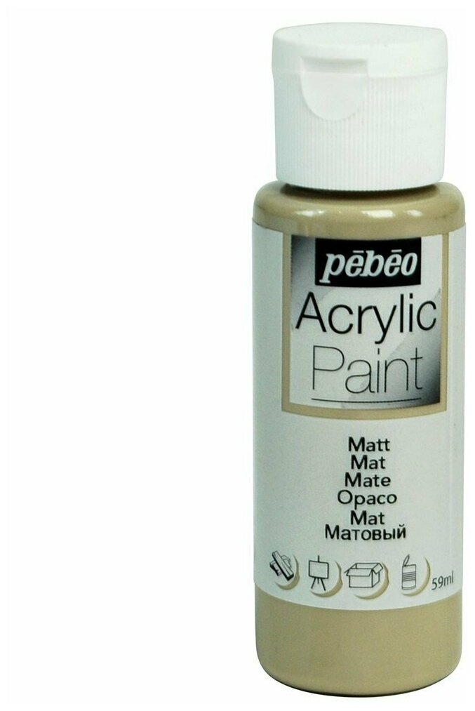 Краски акриловые PEBEO Acrylic Paint декоративная матовая 59 мл 097841 серо-коричневый