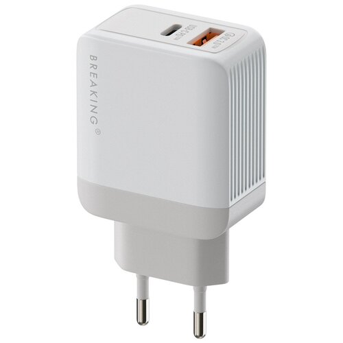 Breaking СЗУ WC06, USB-C + USB-A, PD 20W, QC 3.0 (22208), белый