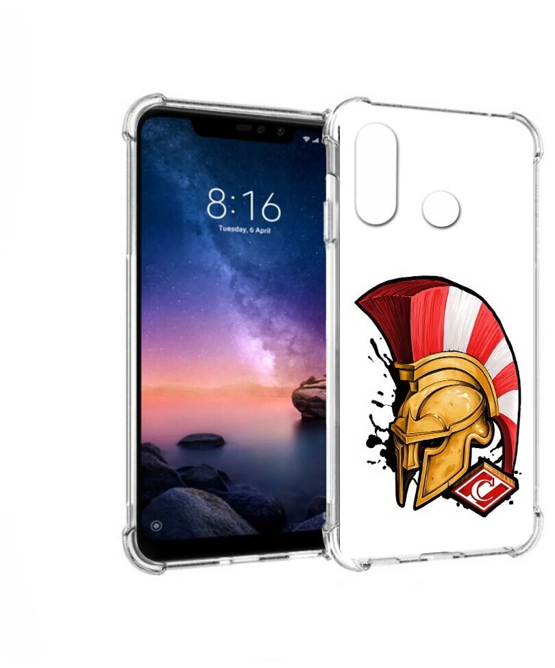 Чехол задняя-панель-накладка-бампер MyPads ФК спартак шлем для Xiaomi Redmi Note 6/Note 6 Pro противоударный
