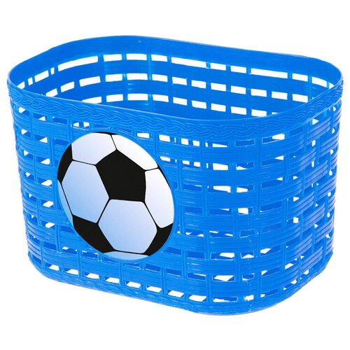 Корзина велосипедная детская Футбол 20х14х13 см пластик, синяя
