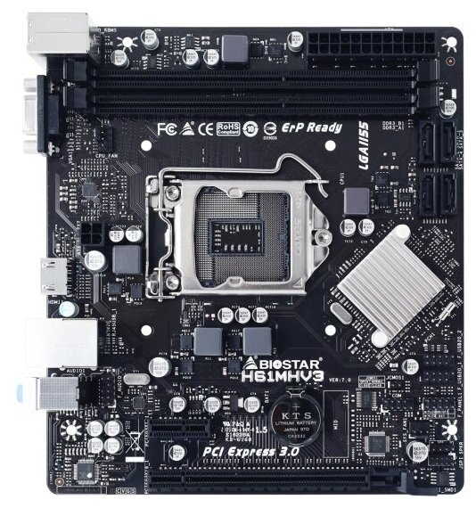 Материнская плата BIOSTAR H61MHV3 LGA1155 mATX