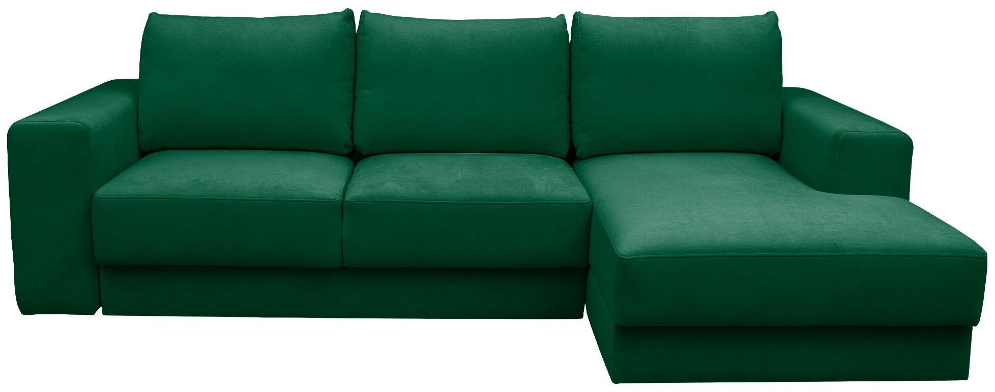 Диван-кровать Менли зеленый, правый угол, Независимый Пружинный Блок, механизм выкатная Еврокнижка, 315х160х80 см