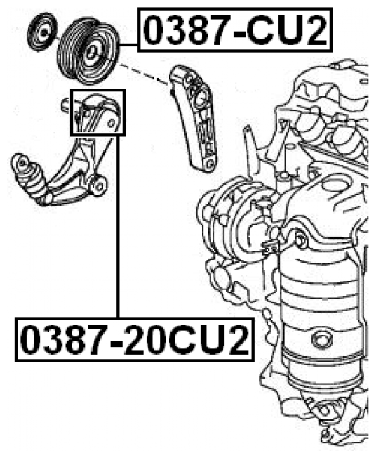 FEBEST 0387-cu2 (31190RL2G01 / 31190RNA003) ролик натяжной ремня генератора (Honda (Хонда) cr-v re3 / re4 2007-) feb