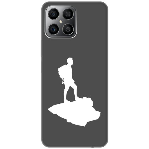 Матовый чехол Trekking W для Honor X8 / Хонор Икс 8 с 3D эффектом черный матовый чехол volleyball w для honor x8 хонор икс 8 с 3d эффектом черный