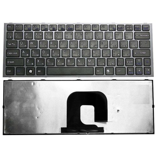 Клавиатура для ноутбука Sony Vaio VPC-YA VPC-YB черная с серой рамкой 1908₽