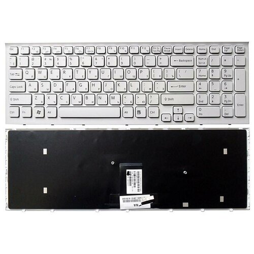 Клавиатура для ноутбука Sony Vaio VPC-EB белая с белой рамкой 1683₽
