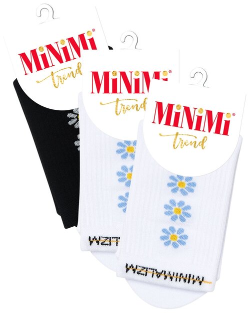 Носки MiNiMi, 3 пары, размер 39-41, черный, белый