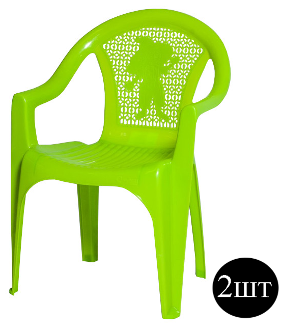 Кресло детское 38х35х53,5см салатовое пластик (2 штуки)