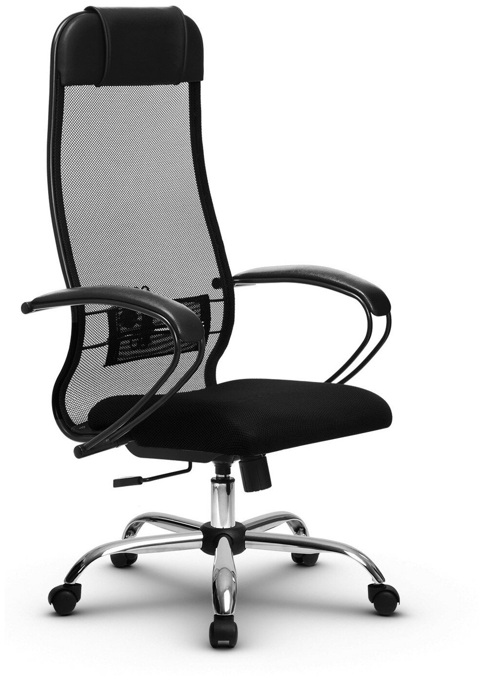 Кресло для руководителя Метта SU-1-BP Комплект 11 Ch-2, обивка: текстиль, цвет: сиденье ткань черная №20/спинка сетка черная №20