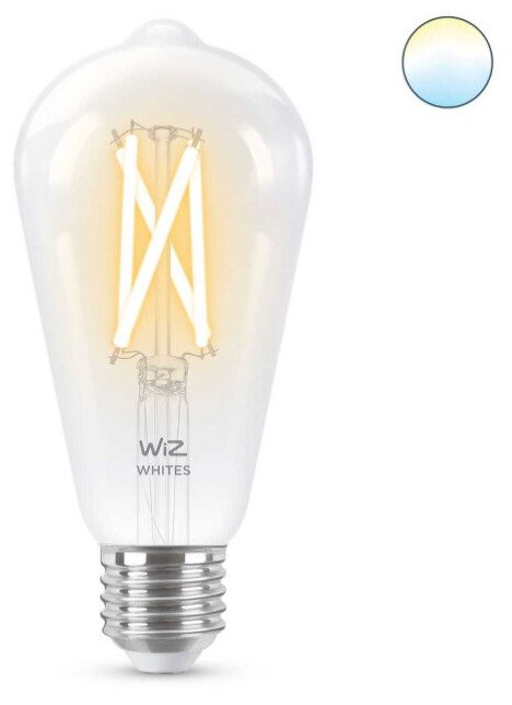 Лампа светодиодная WiZ BLE60WST64E27927-65CL1PF/6, E27, 7 Вт, 6500 К