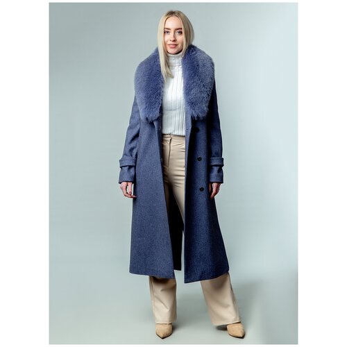 фото Пальто зимнее полушерстяное 69, sezalto, размер 42, синий темный