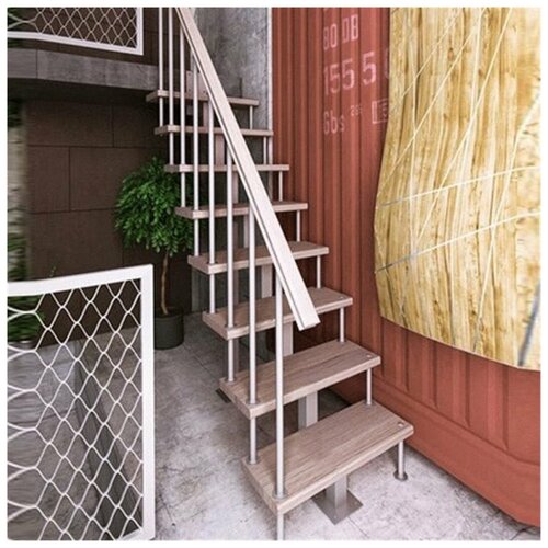 Модульная малогабаритная лестница Линия-Квадро (прямой марш)