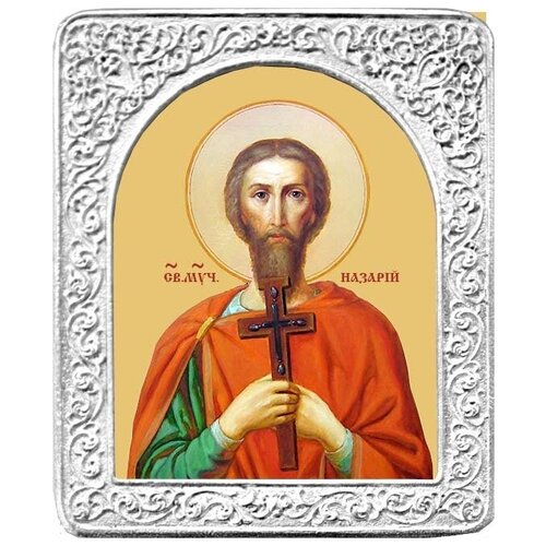 святой анатолий маленькая икона в серебряной раме 4 5 х 5 5 см Святой Назарий. Маленькая икона в серебряной раме 4,5 х 5,5 см.