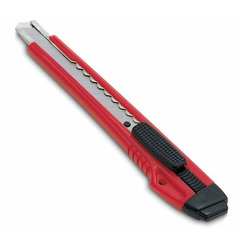 Нож канцелярский KW-trio, цвет: красный, 9 мм, арт. 3563red нож kw trio 3713 мощный 18мм 2 запасных лезвия
