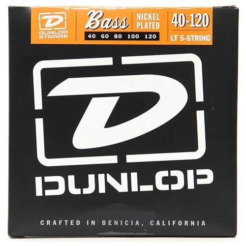 Dunlop DBN40120 Комплект струн для 5-струнной бас-гитары, никелированные, Light, 40-120