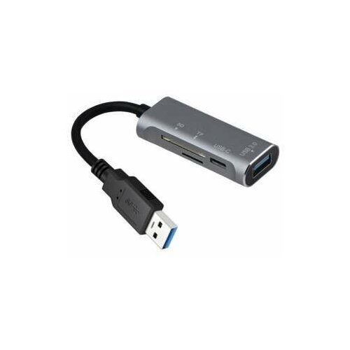 Хаб USB с картридером 1 x USB 3.0 + Type-C + SD/microSD | ORIENT JK-328 разветвитель usb c orient jk 331 type c хаб концентратор 3 порта usb3 0 картридер выключатель линейка чёрный