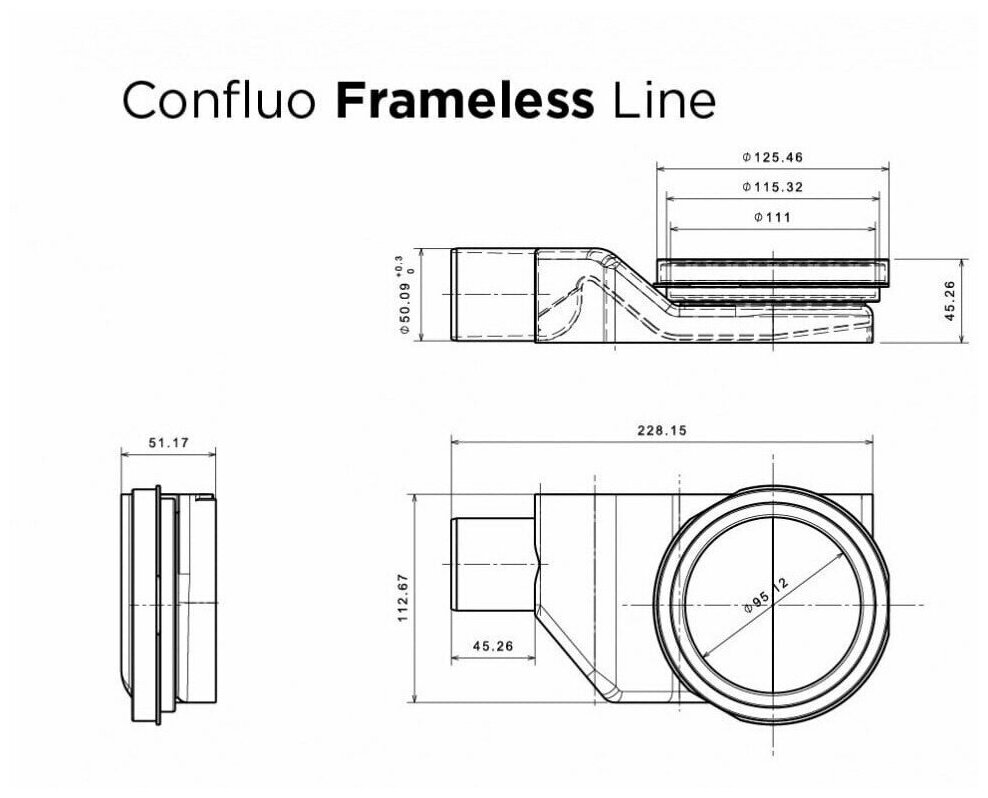 Трапы и дренажные каналы Pestan Душевой лоток Confluo Frameless Line White Glass цвет-хром матовый/белое стекло глянец (13701216) - фотография № 14